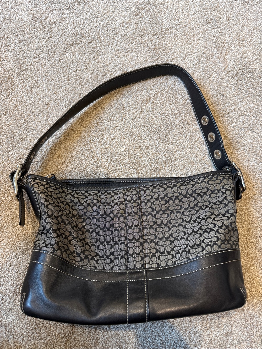 Y2K coach mini bag - black with belt loop sides